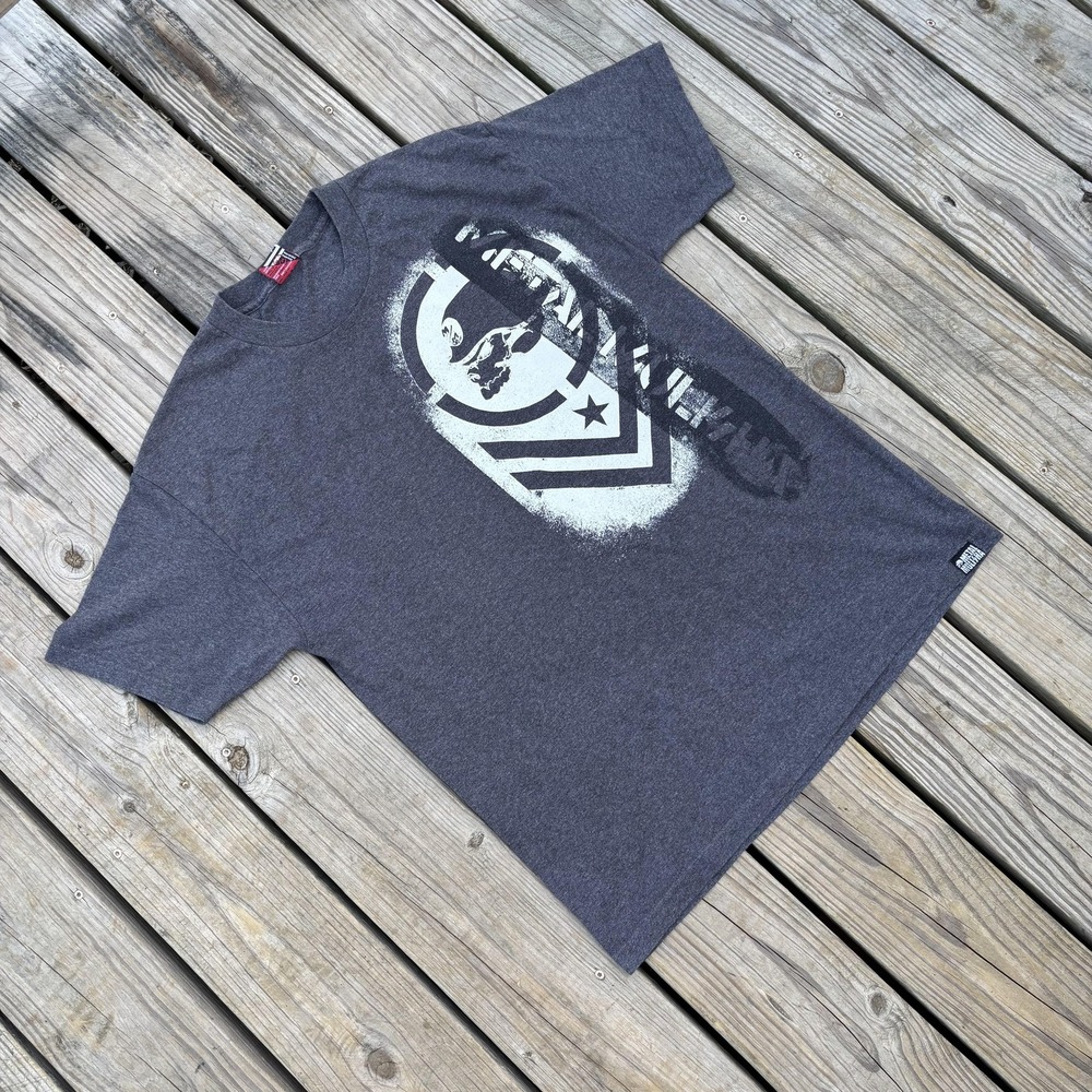 Metal Mulisha Shirt Mens Large Gray Skull Logo Motorcycle Graphic T-Shirt Tee